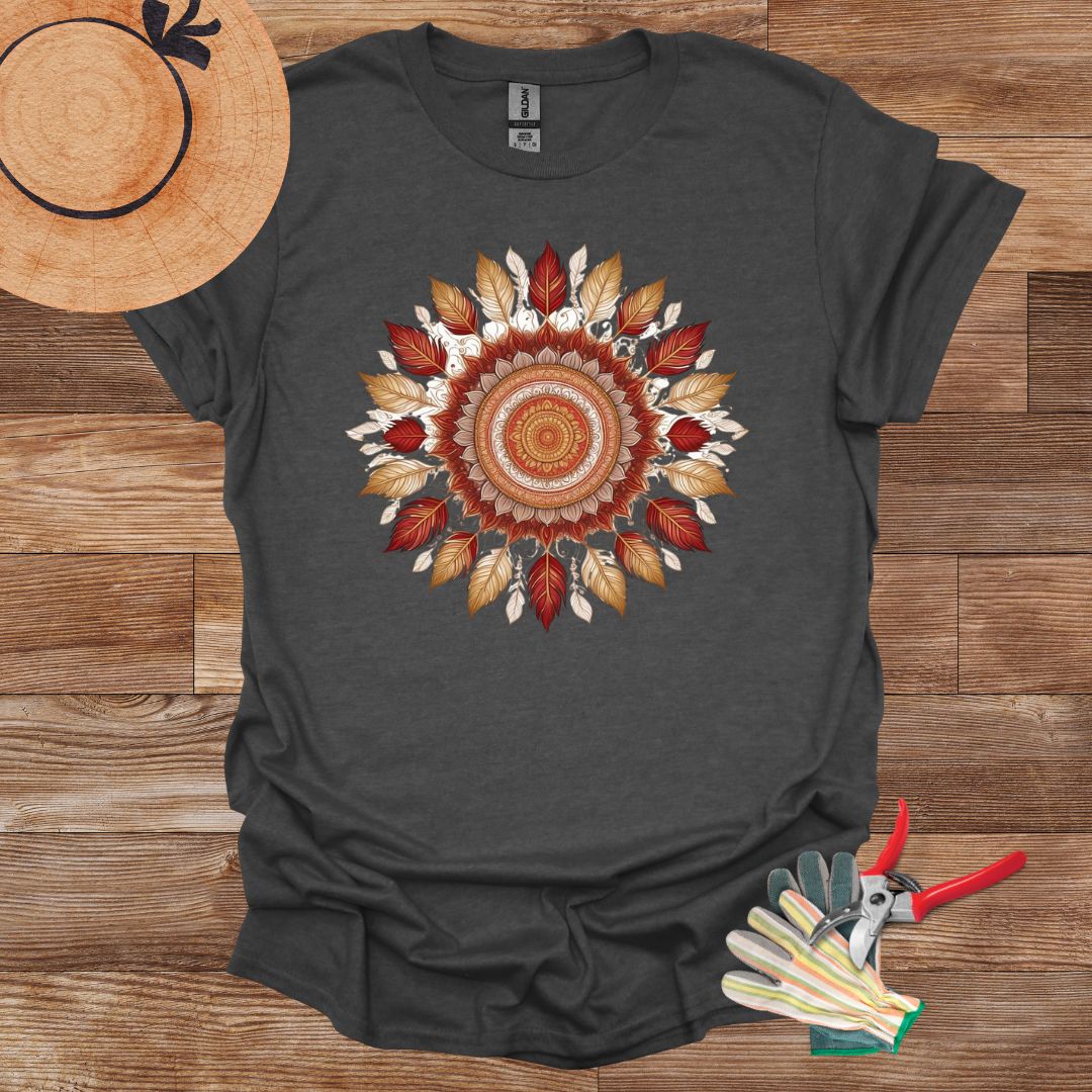 Mandala Red Gold Feather