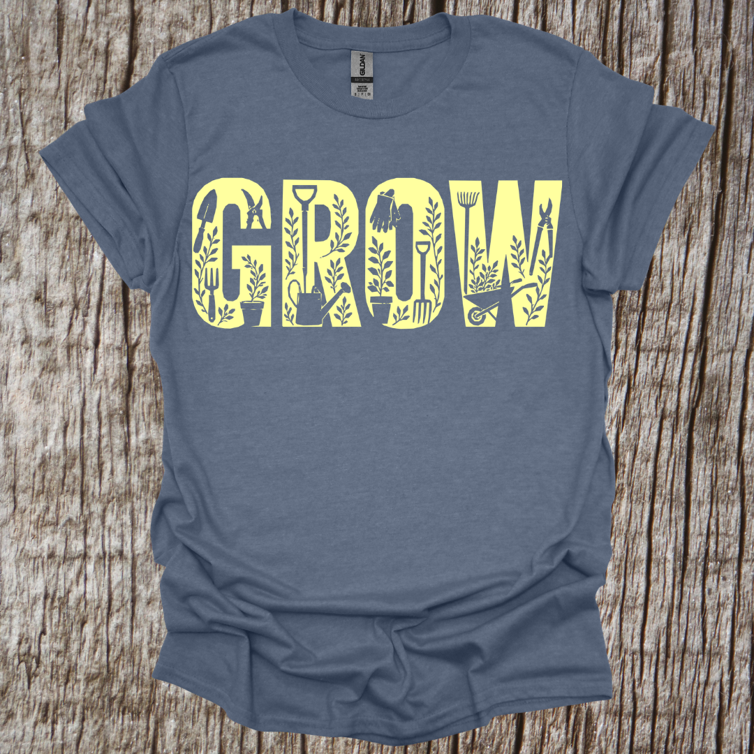 Grow Graphic with tools and vines