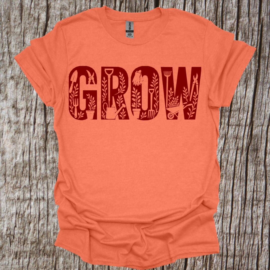 Grow Graphic with tools and vines