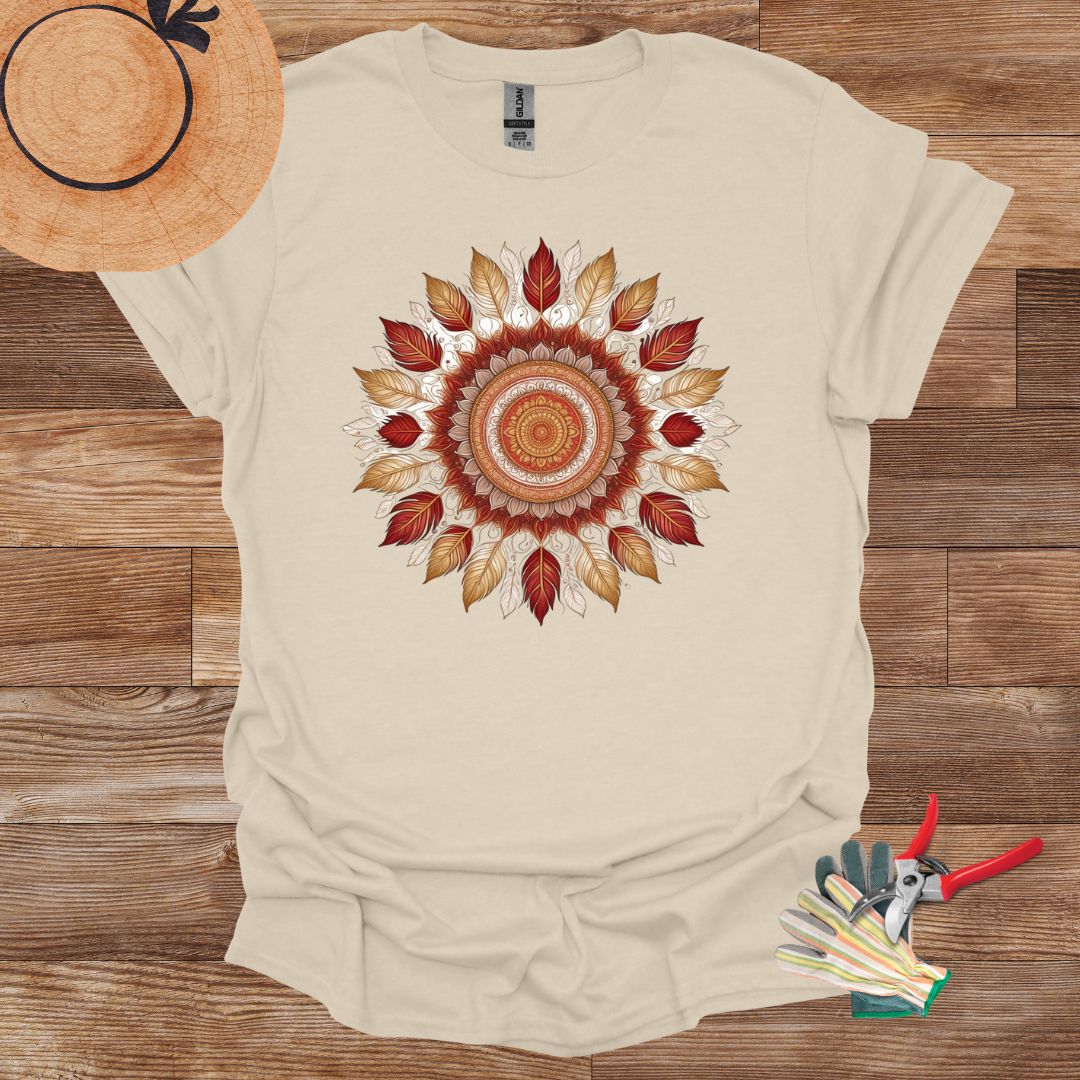 Mandala Red Gold Feather