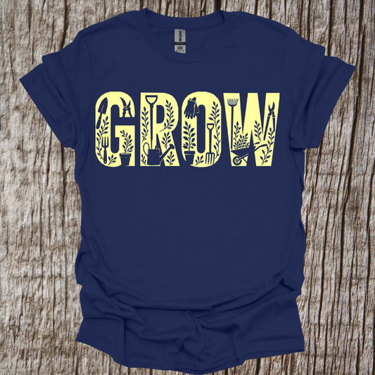 Grow Graphic with tools and vines